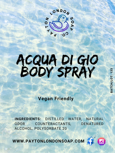 ACQUA DI GIO BODY SPRAY - Payton London Soap Co.