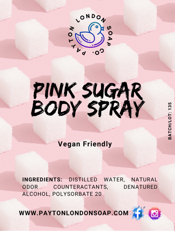 PINK SUGAR BODY SPRAY - Payton London Soap Co.